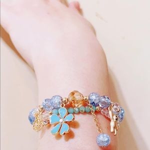 New arrival Blue crystal beads handmade bracelet，
